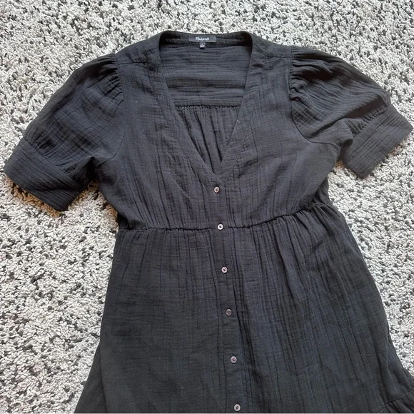 Madewell Tiered Button Front Midi Dress - Picture 2 of 7
